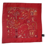 Kantha Red Pocket Square S
