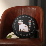 Jamini Cat Black Round Cushion