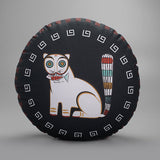 Jamini Cat Black Round Cushion
