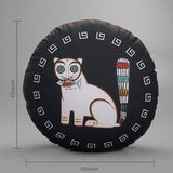 Jamini Cat Black Round Cushion
