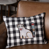 Cat w Fish Rectangle Cushion L