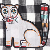 Cat w Fish Rectangle Cushion L