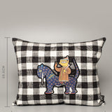 Jamini Man On Tiger Cushion L