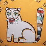 Jamini Cat Mustard Cushion