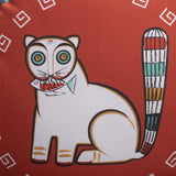 Jamini Cat Red Round Cushion