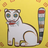 Jamini Cat Yellow Cushion