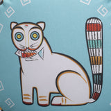 Jamini Cat Aqua Round Cushion
