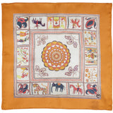 Kantha Orange Pocket Square S