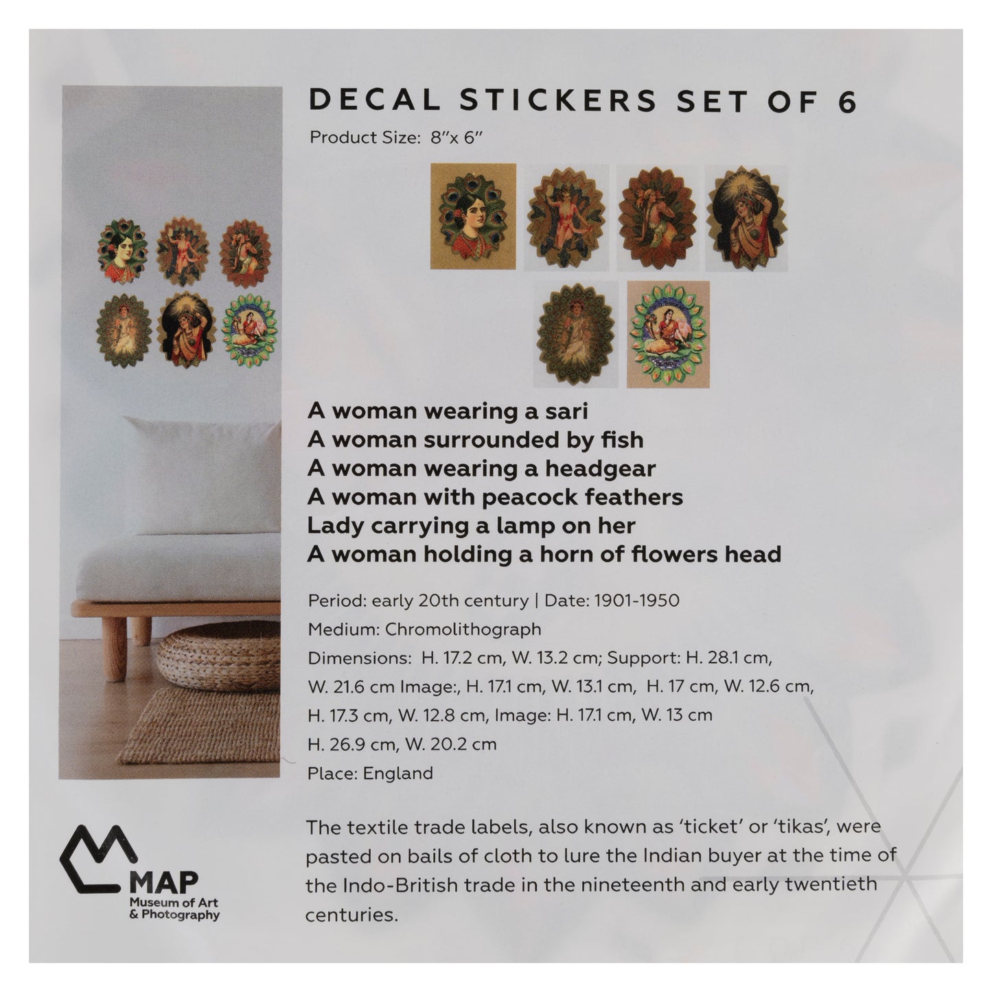 Decal Stickers set of 6