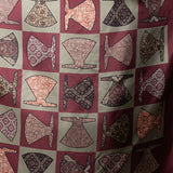 Red Gujarat Print Square Stole