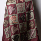 Red Gujarat Print Square Stole