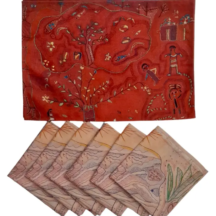 Kantha Red Placemat