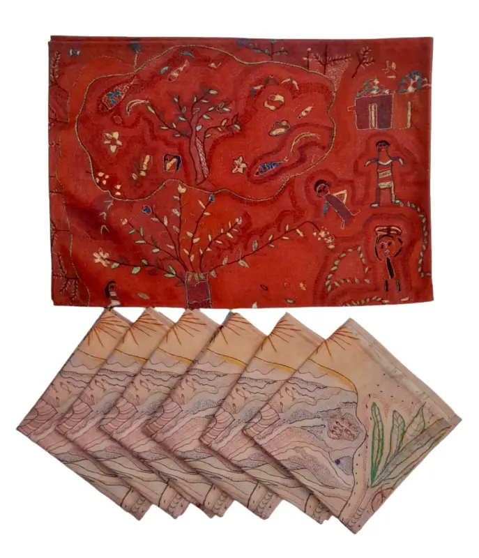 Kantha Red Placemat