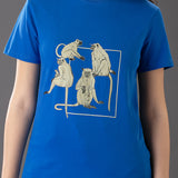 Group Of Monkeys Blue T-Shirt