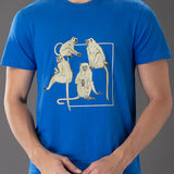 Group Of Monkeys Blue T-Shirt