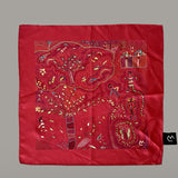 Kantha Red Pocket Square S