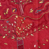 Kantha Red Pocket Square S