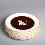 Cat With Fish Dinner Plate (Single)