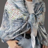 Vibrant Flowers Silk Stole L