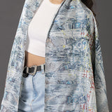 Vibrant Flowers Silk Stole L