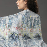 Vibrant Flowers Silk Stole L