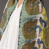 Pichwai Peacock Satin Stole M
