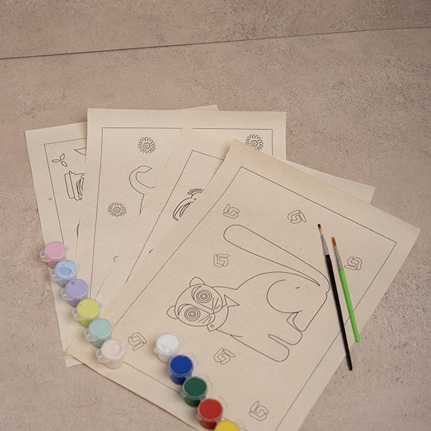 DIY Colouring Kit featuring Jamini Roy's artworks