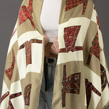 Green Ikat Print Stole