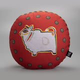 Jamini Cow Maroon Cushion