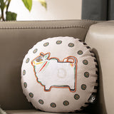 Jamini Cow Pink Round Cushion