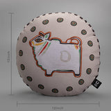 Jamini Cow Pink Round Cushion