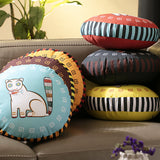 Jamini Cat Aqua Round Cushion
