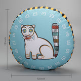 Jamini Cat Aqua Round Cushion