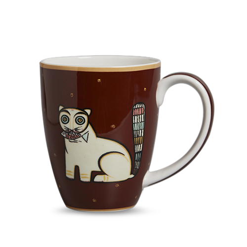 Mug featuring Jamini Roy's Cat With Fish
