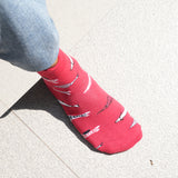Kantha Textiles – Ankle Length Socks (Red)