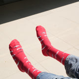 Kantha Textiles – Full Length Socks (Red)