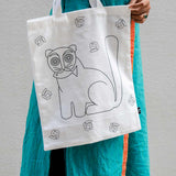 Cat with a Fish — Paint Tote Bag