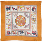 Kantha Orange Pocket Square S