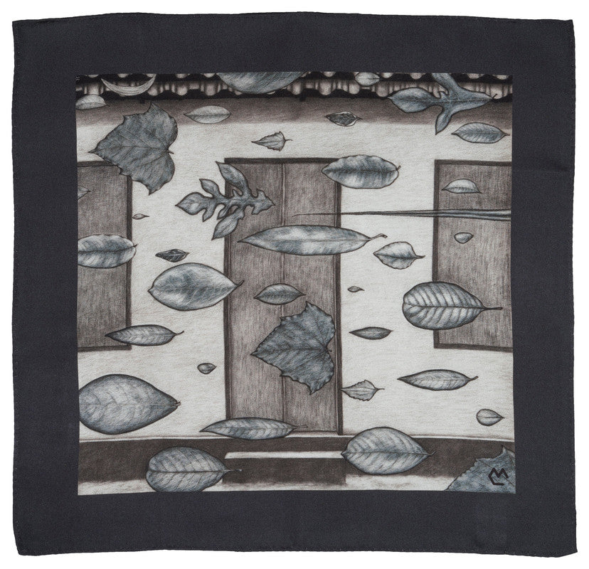 Leaf Print Pocket Square S