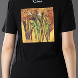 Flower In Black T-Shirt