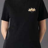 Flower In Black T-Shirt