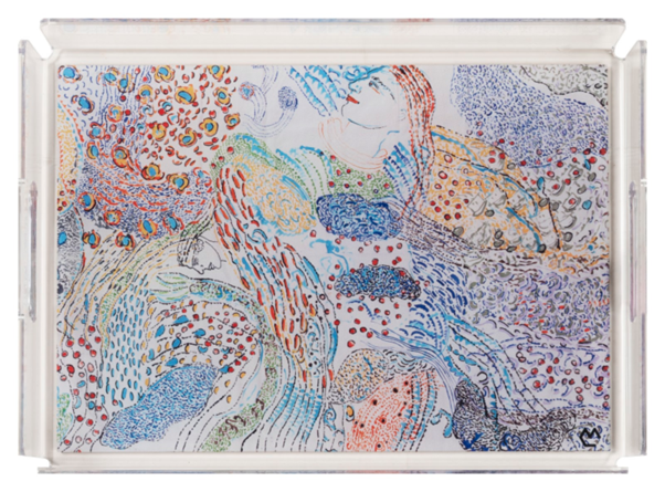 Painted Fabric Tray L