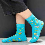 Banana Eater socks (turquoise) - ankle length