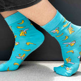 Banana Eater socks (turquoise) - ankle length