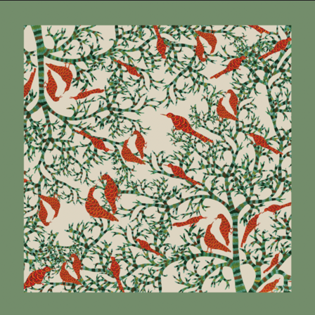 Jangarh Birds Square Stole
